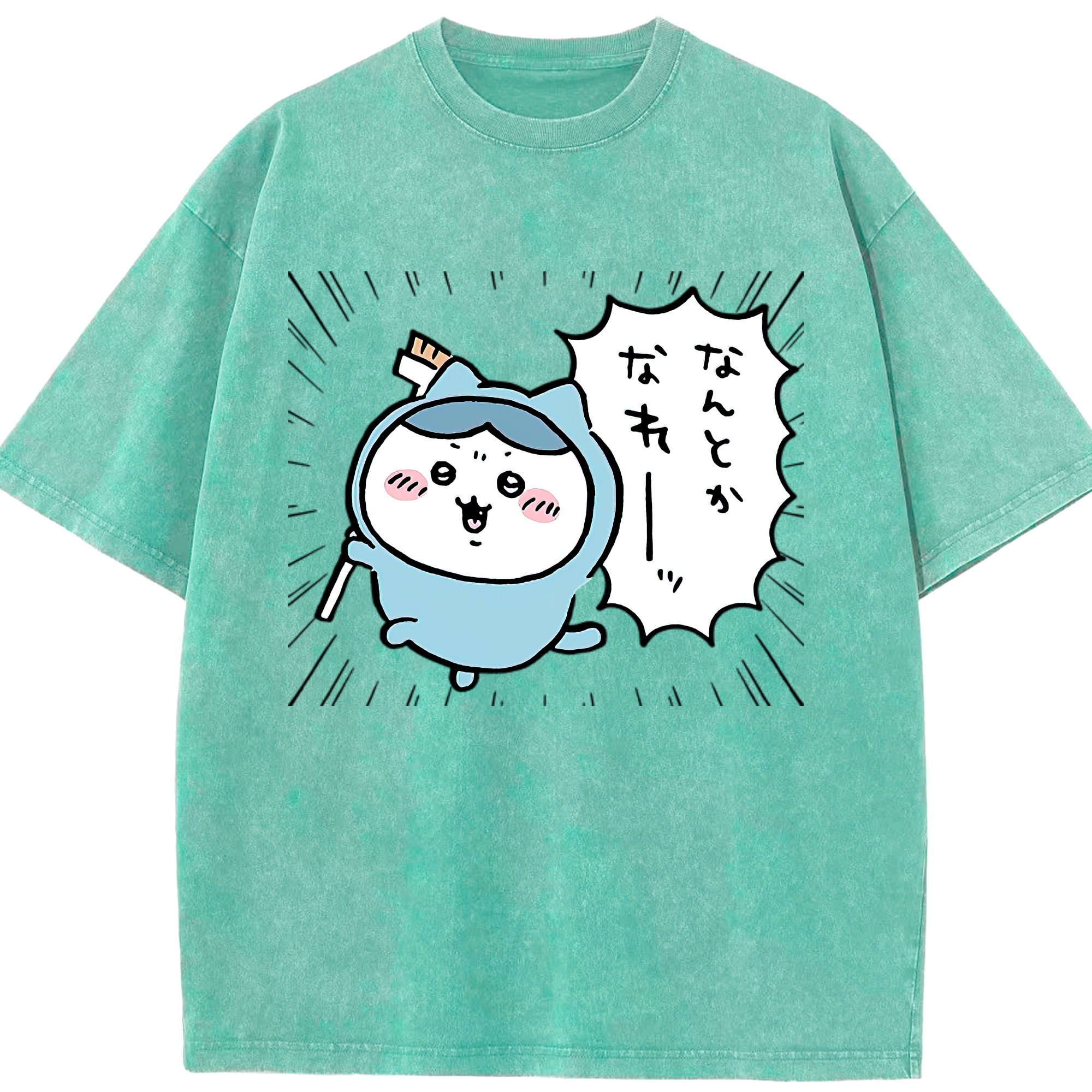 （画像用） ちいかわ ハチワレ Chii-kawa hachiware 綿100% ヴィンテージ風 半袖Tシャツ（フロントプリント）